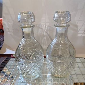 Vintage Princess House Decanter -Diamond Pattern Pressed Glass Bottom Thumbprint